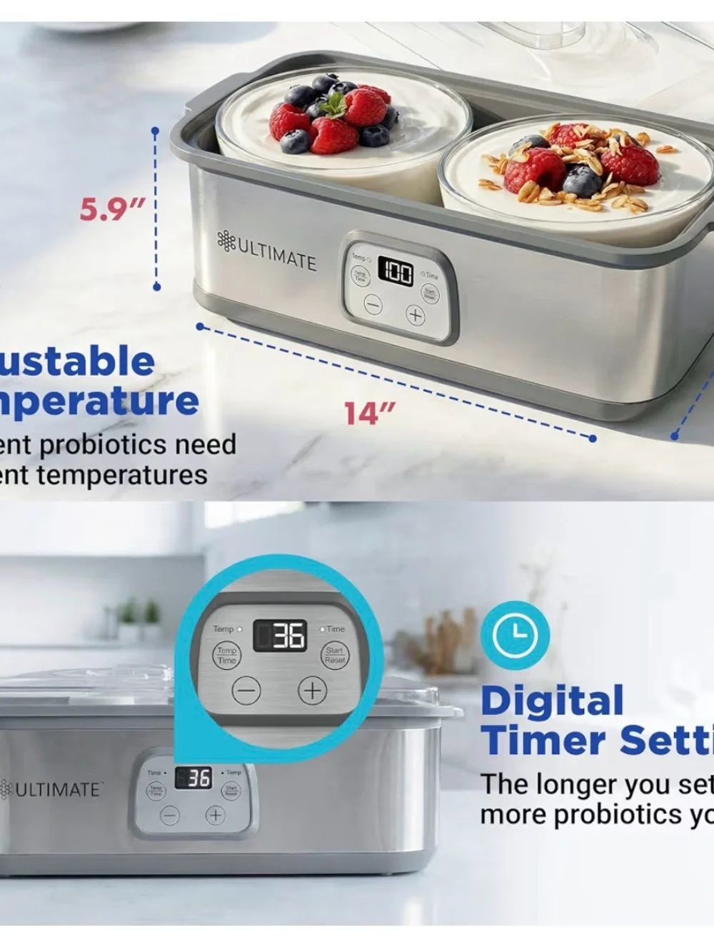 Ultimate Probiotic Yogurt Maker - Silver